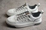 Gucci White Leather Sneakers with Grey Accents crossreps