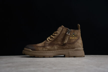 Gucci Brown Suede Lace-Up Boots crossreps