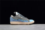 Lanvin Leather Curb Sneakers Blue Grey crossreps