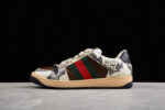 Gucci Sneaker with Python Print and Green-Red Stripes crossreps