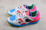 Gucci Neon Pink and Blue Leather Sneakers with Multicolor Sole crossreps