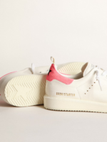 Starter sneakers in white nappa leather with pink suede heel tab crossreps