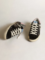 Super-Star LTD sneakers in metallic camouflage nappa leather with black suede star and pink leather crossreps