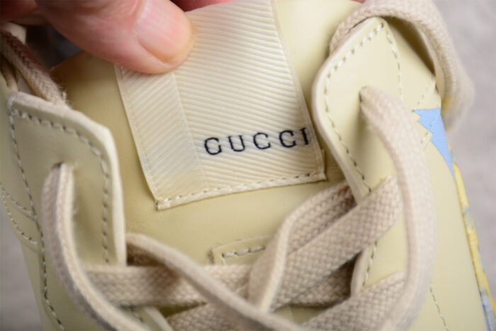 Gucci Rhyton Sneaker with Blue and Yellow Star Logo Print crossreps