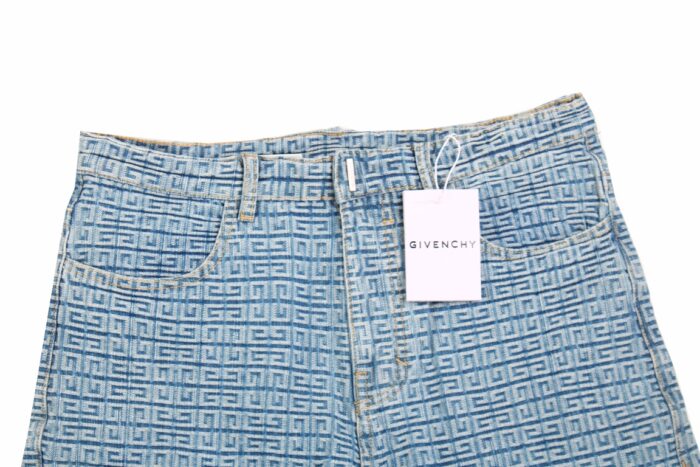 23SS 4G Full GG Logo Jacquard Weave Denim Short crossreps