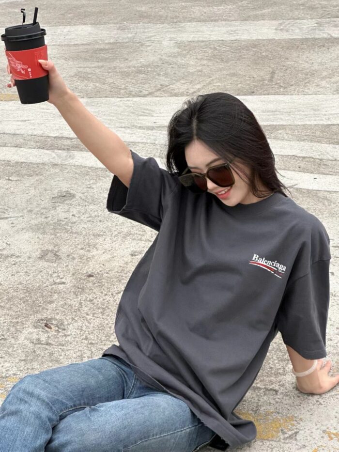 24ss Mottled Coca Cola Logo Wash Broken Holes T-Shirt crossreps