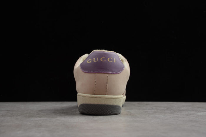 Gucci Screener Leather and Suede Sneaker with Web Stripe crossreps