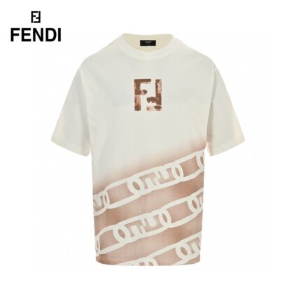 24ss Hand Drawing Gradual Change Color Double F Logo T-Shirt crossreps
