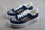 Gucci Basket Sneaker - Navy and Beige GG Monogram crossreps