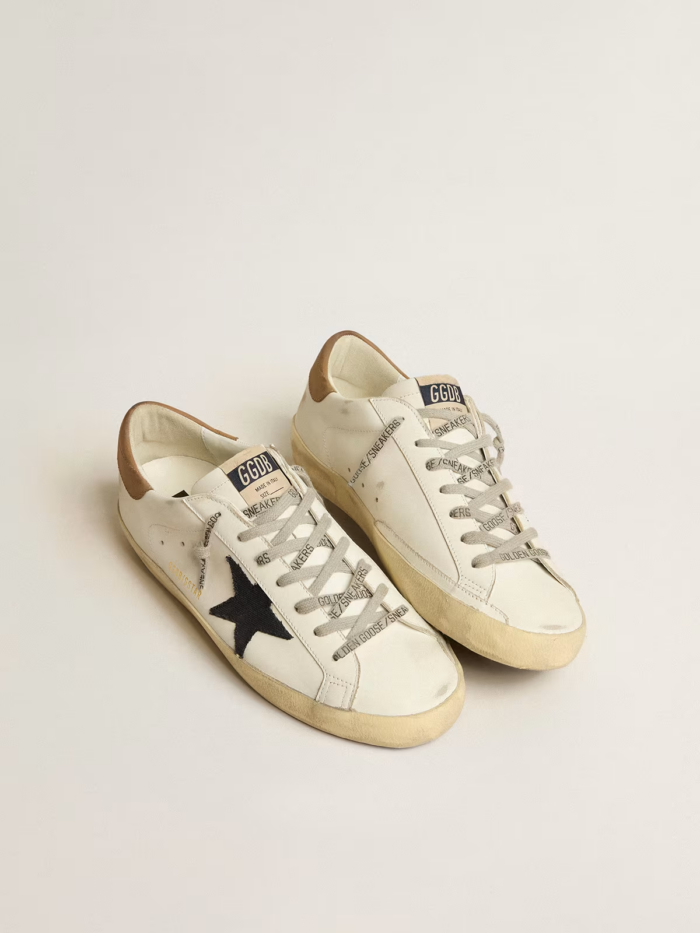 Super-Star with blue canvas star and tobacco leather heel tab crossreps