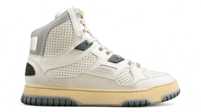 Gucci Ultrapace R High-Top Sneakers - Beige and Grey crossreps