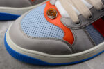 Gucci Grey Suede Sneakers with Orange and Black Accents crossreps