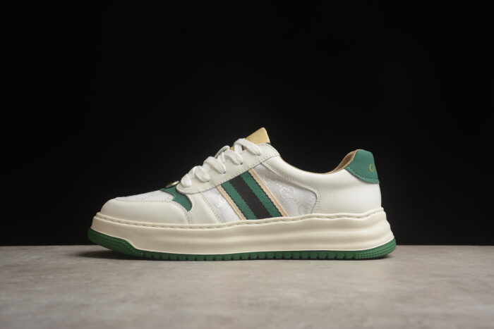 Gucci GG Supreme Sneakers - White and Green crossreps