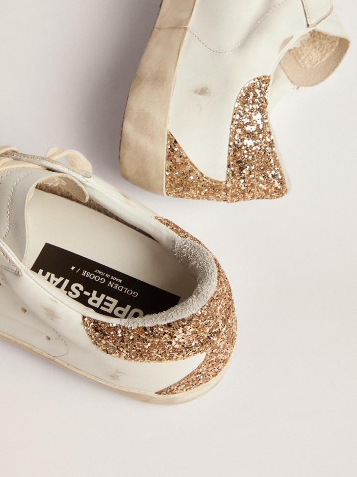 Super-Star sneakers with snake-print silver leather star and gold glitter heel tab crossreps