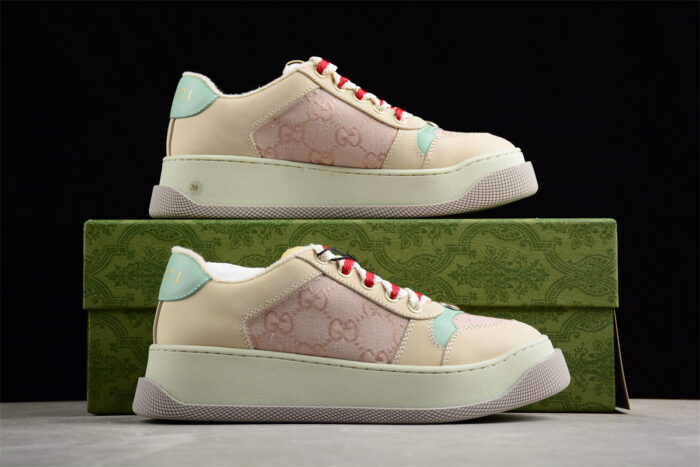 Gucci Tennis 1977 Sneakers - Beige and Mint Green crossreps