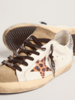 Super-Star LTD sneakers with leopard-print crystal star and silver-colored crystal heel tab crossreps