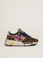 Running Sole sneakers in leopard-print pony skin with glitter inserts crossreps