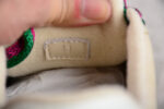 Gucci Beige Suede Sneakers with Embroidered Monogram and Colorful Laces crossreps