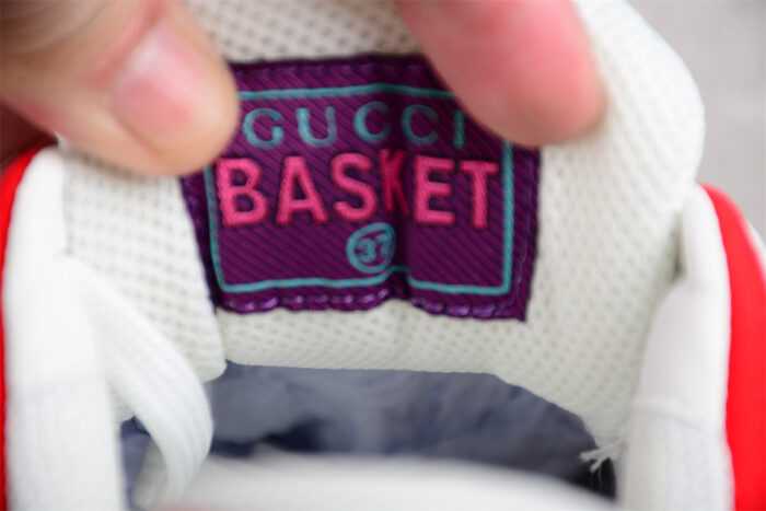 Gucci Basket Sneakers - White, Red, and Blue crossreps