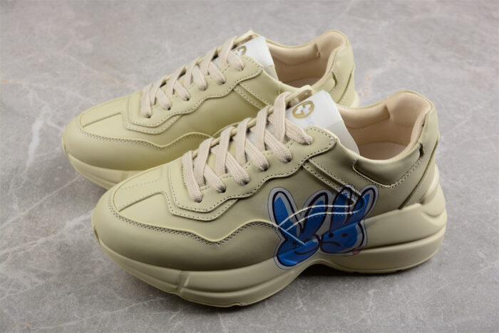 Gucci Rhyton Sneaker with Blue Bunny Graphic crossreps