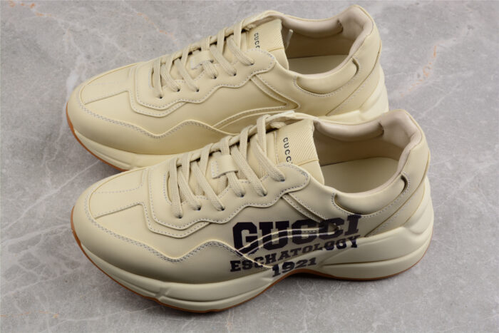 Gucci Rhyton Leather Sneaker with Gum Sole crossreps