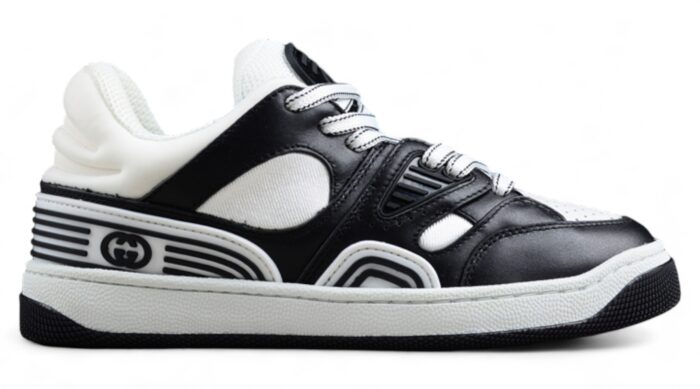 Gucci Black and White Leather Sneakers with Monochrome Detailing crossreps