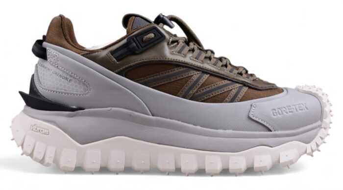 Moncler Trailgrip GTX Sneakers in Brown and Gray with Gore-Tex Technology crossreps