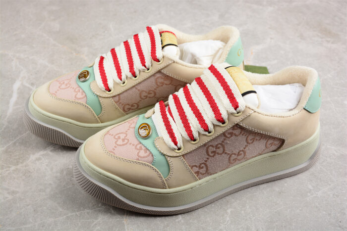 Gucci Tennis 1977 Sneakers - Beige and Mint Green crossreps