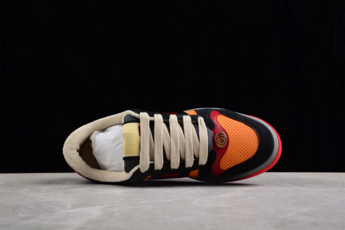 Gucci Low-Top Sneaker with Orange and Red Accents crossreps