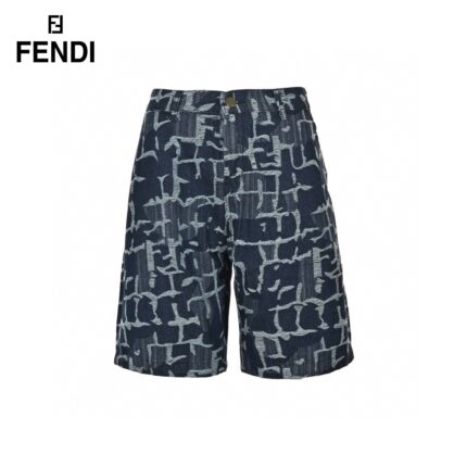 Tie Dye Jacquard Weave Logo Denim Short crossreps