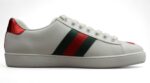 Gucci Ace Leather Sneaker with Red and Green Web crossreps