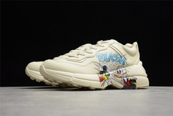 Gucci x Disney Rhyton Leather Sneaker with Donald Duck and Goofy crossreps