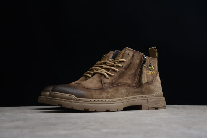 Gucci Brown Suede Lace-Up Boots crossreps