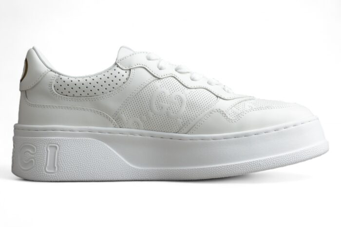 Gucci Rhyton Leather Sneaker in White crossreps