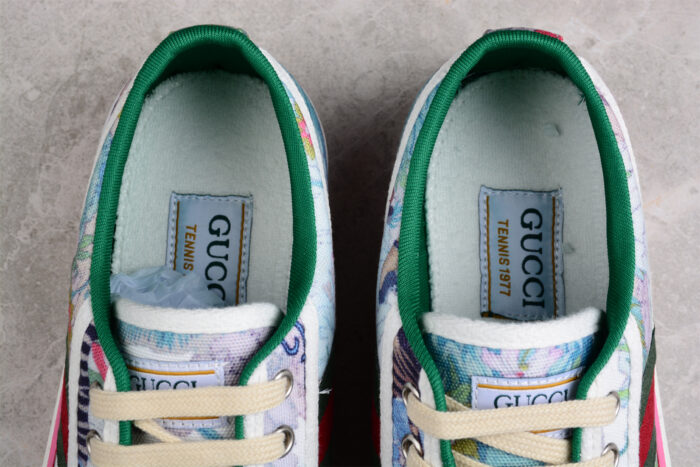 Gucci Artistic Canvas Sneakers with Green and Red Stripe crossreps