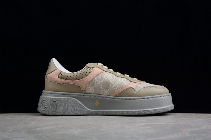 Gucci Platform Sneaker in Beige and Pink crossreps