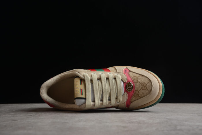 Gucci Screener GG Sneaker - Pink and Green Trim crossreps