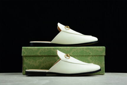 Gucci Princetown Leather Slipper White crossreps