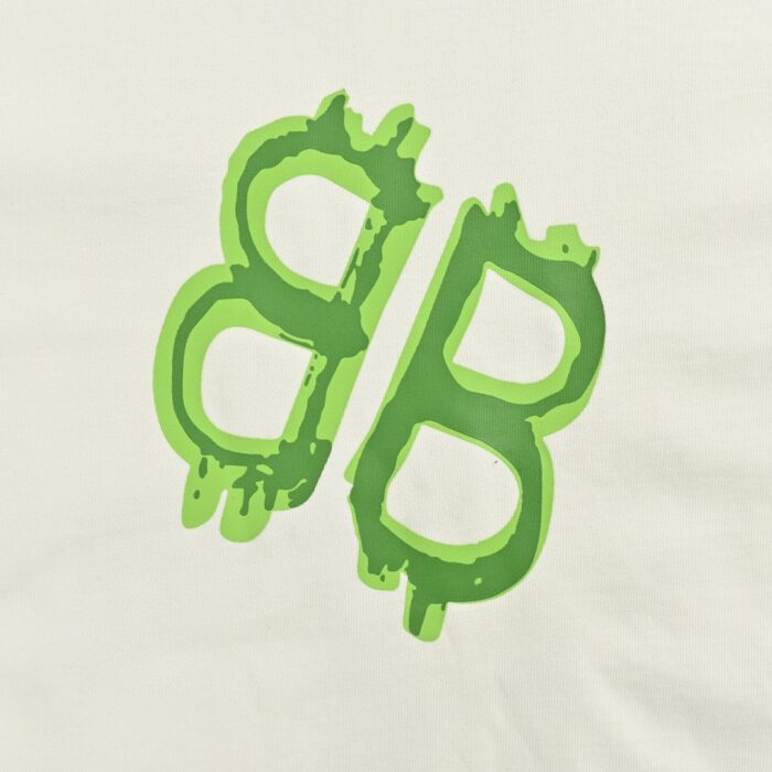 24ss Neon Green Hand Drawing Double B Logo T-Shirt crossreps