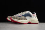 Gucci Rhyton Mixed-Material Sneaker with Pink and Navy Accents crossreps