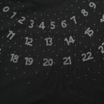 MM6 Numbers Rhinestone Logo T-Shirt crossreps