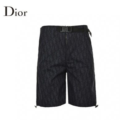 Dark Blue Jacquard Weave Denim Short crossreps