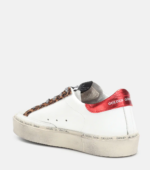 Golden Goose Hi-Star leather sneakers with leopard-print calf hair crossreps