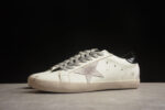 Golden Goose Distressed White Leather Sneakers with Black Heel Tab crossreps