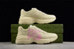 Gucci Rhyton Sneaker with Pink Logo crossreps