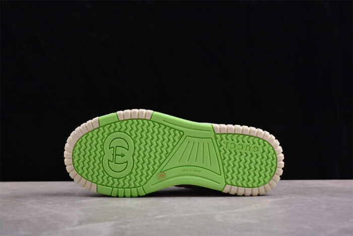 Gucci Tennis 1977 Sneakers - White, Brown, and Neon Green crossreps