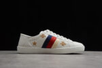 Gucci Ace Embroidered Sneaker with Bee and Star Motif (Red, White, and Blue Stripes) crossreps