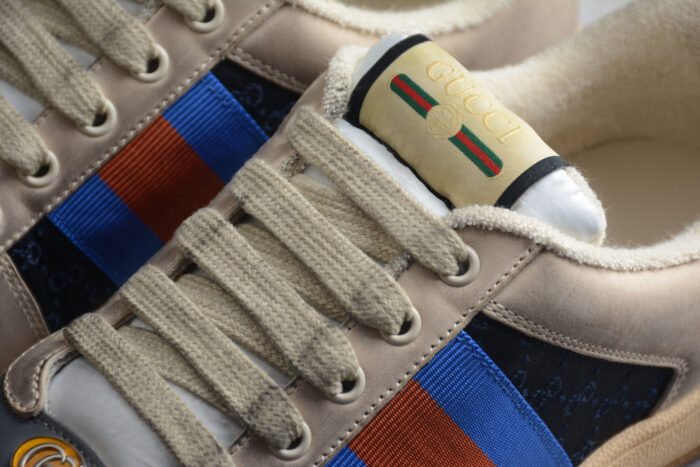 Gucci Screener Beige and Blue GG Sneaker crossreps