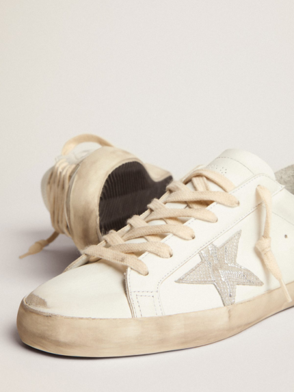 Super-Star sneakers with snake-print silver leather star and gold glitter heel tab crossreps