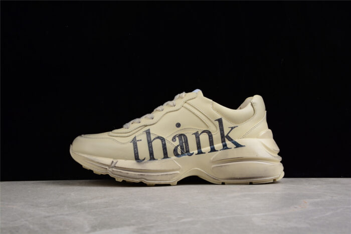 Gucci Rhyton Leather Sneaker with "Thank" Print crossreps